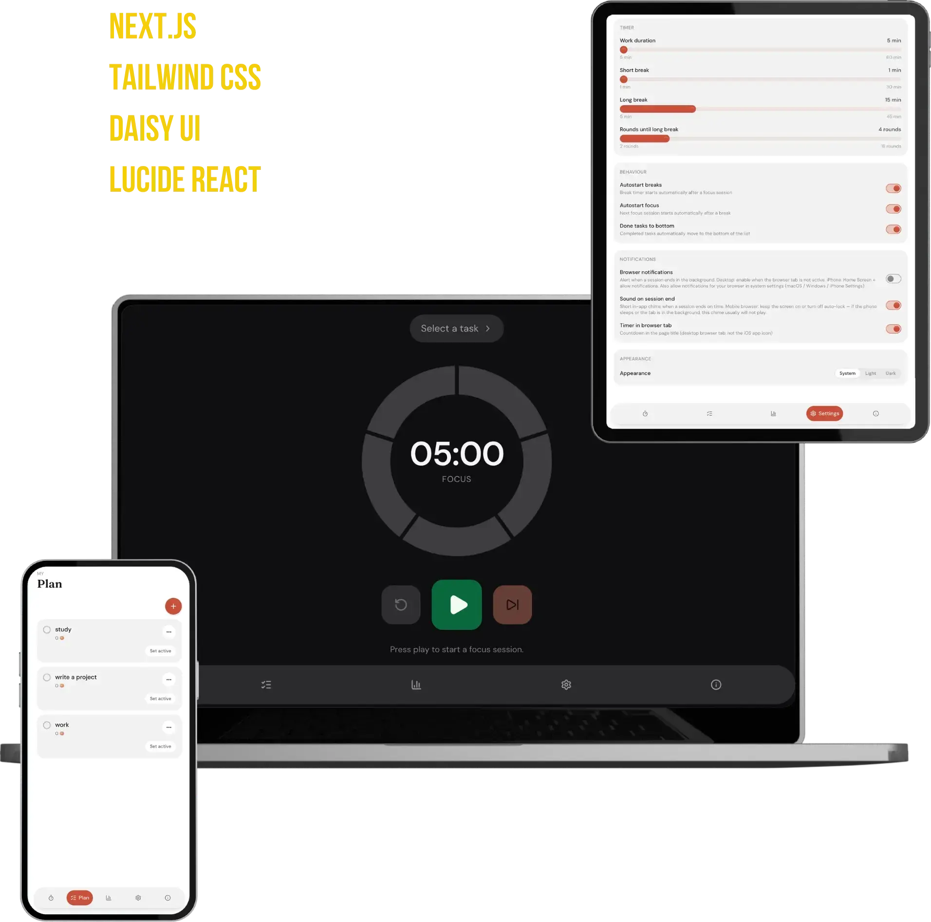 Pomodoro timer website