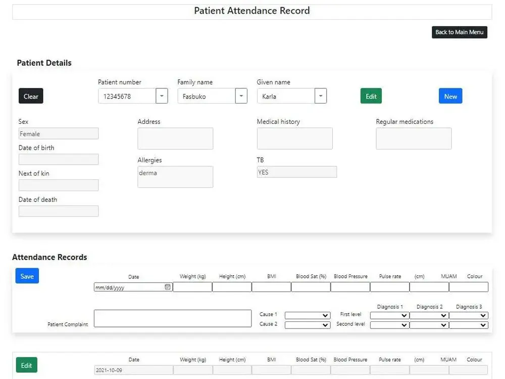 Data management system for a small medical clinic — 3 / 6
