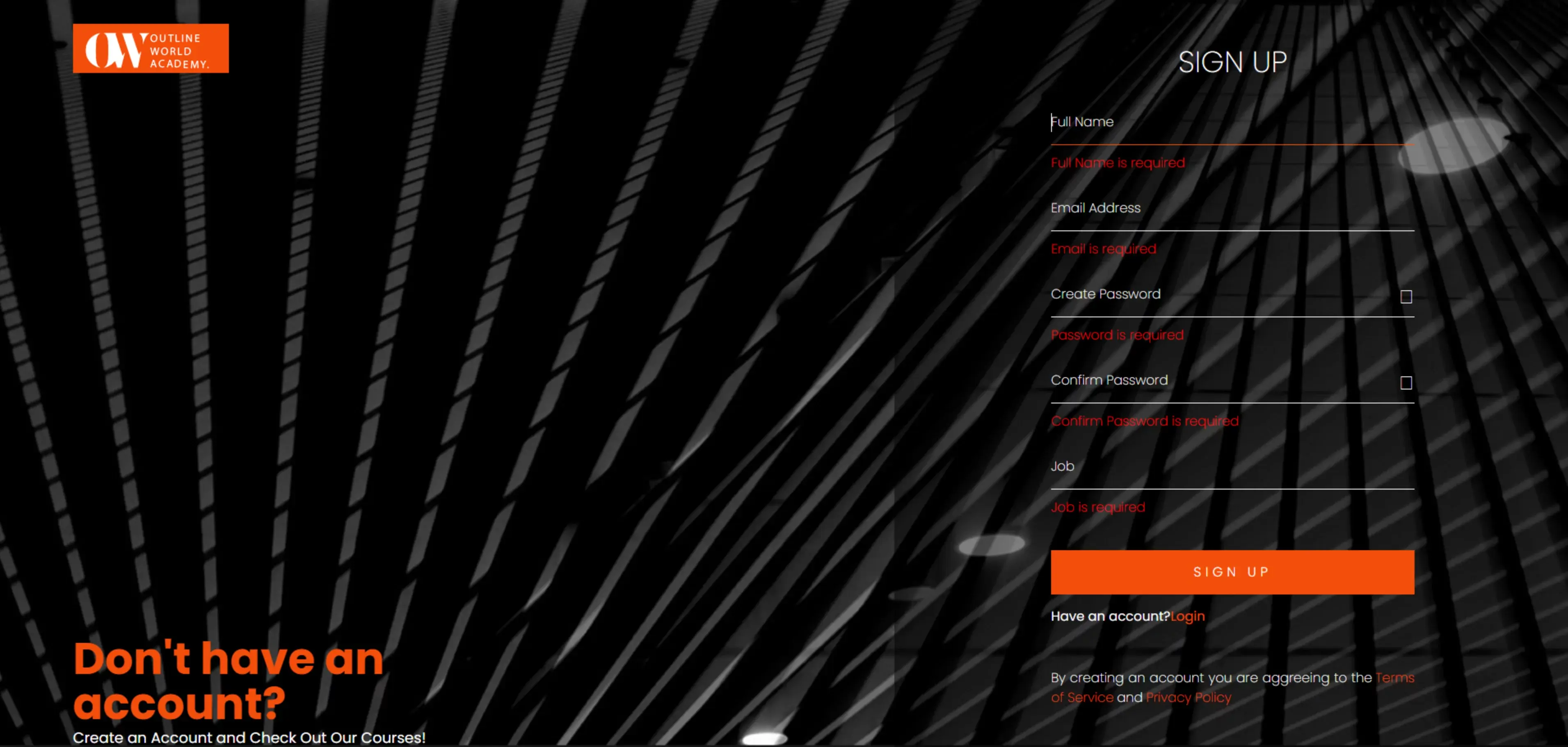 Outline World Academy responsive website