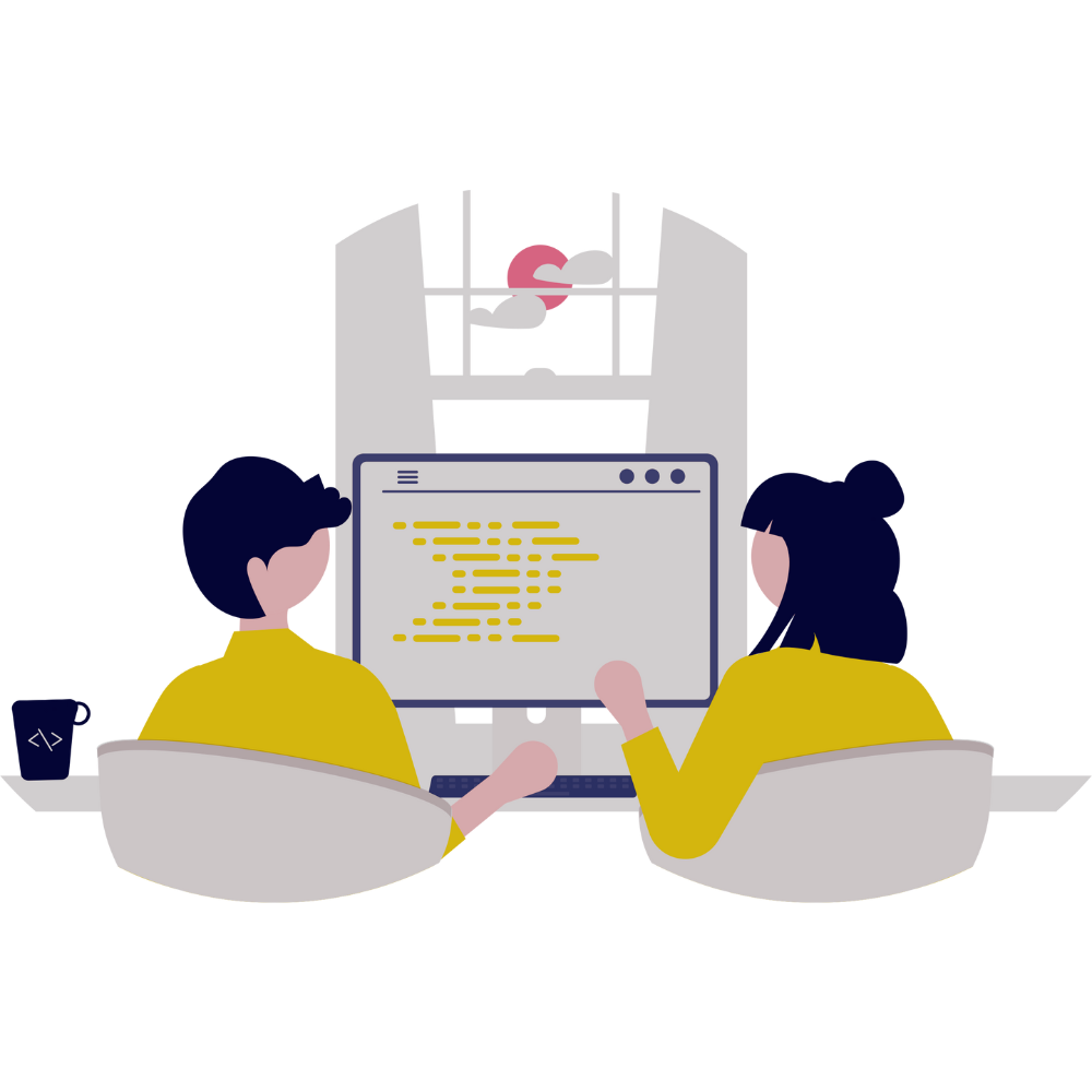 Pair programming illustration (light)